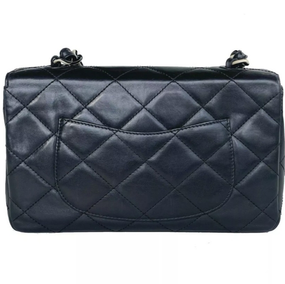 🚨Sale! 🎉HP🎉CHANEL SO BLACK Flap Bag Black White Hardware Rare! 🦄 Vintage - Picture 3 of 16